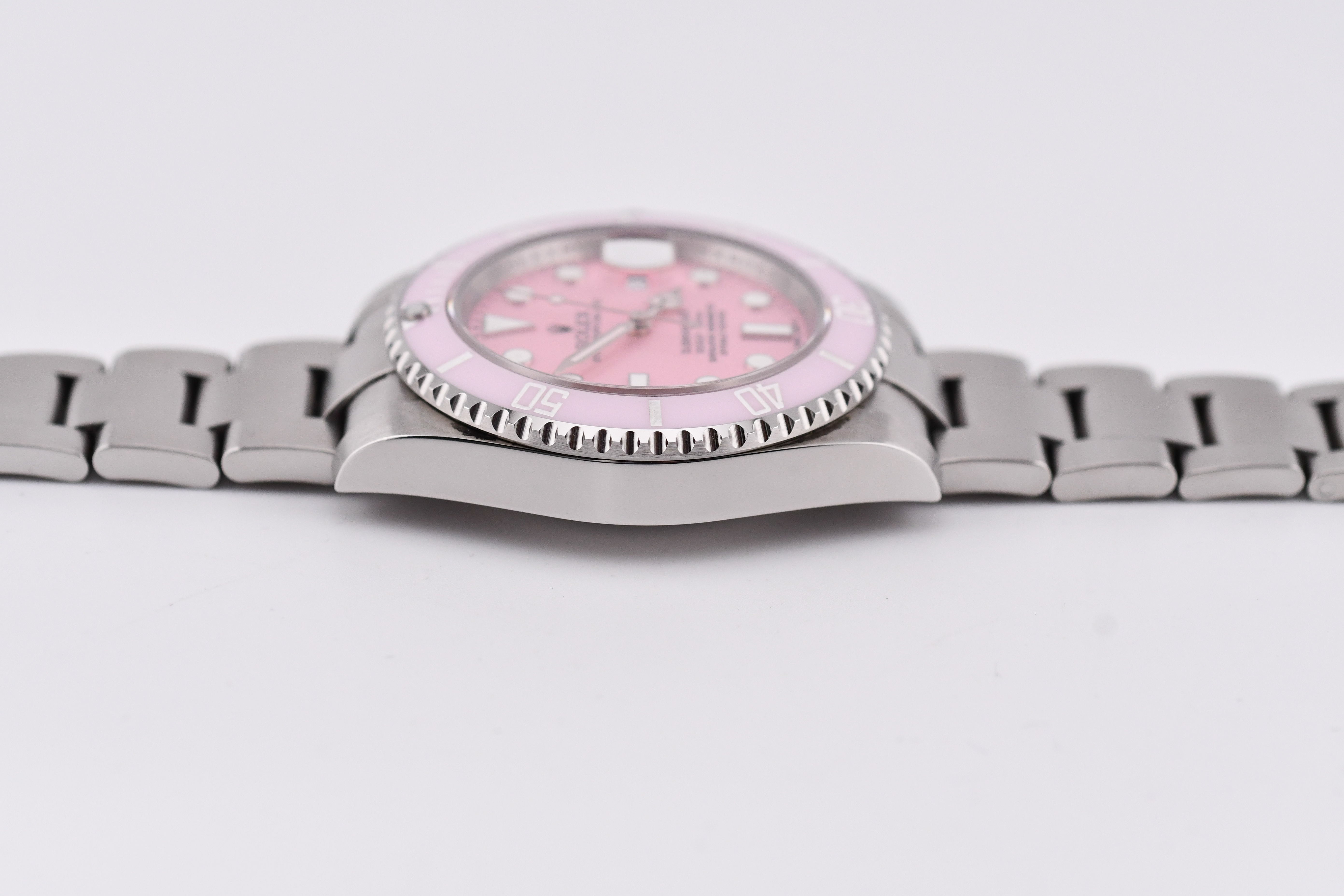 Rolex Submariner 40mm Ref 116610 Custom Pink Bezel and Pink Dial