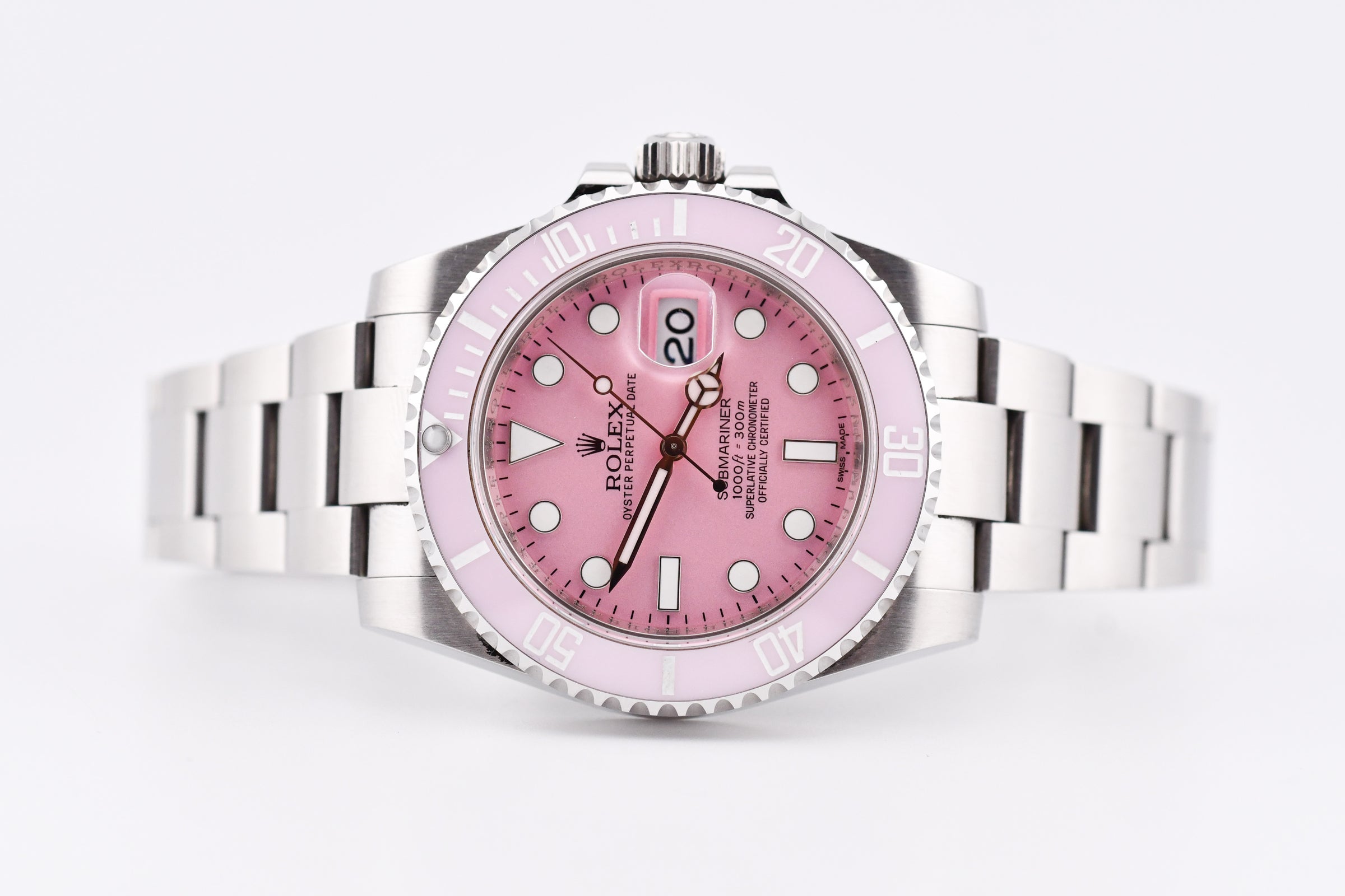 Rolex Submariner 40mm Ref 116610 Custom Pink Bezel and Pink Dial