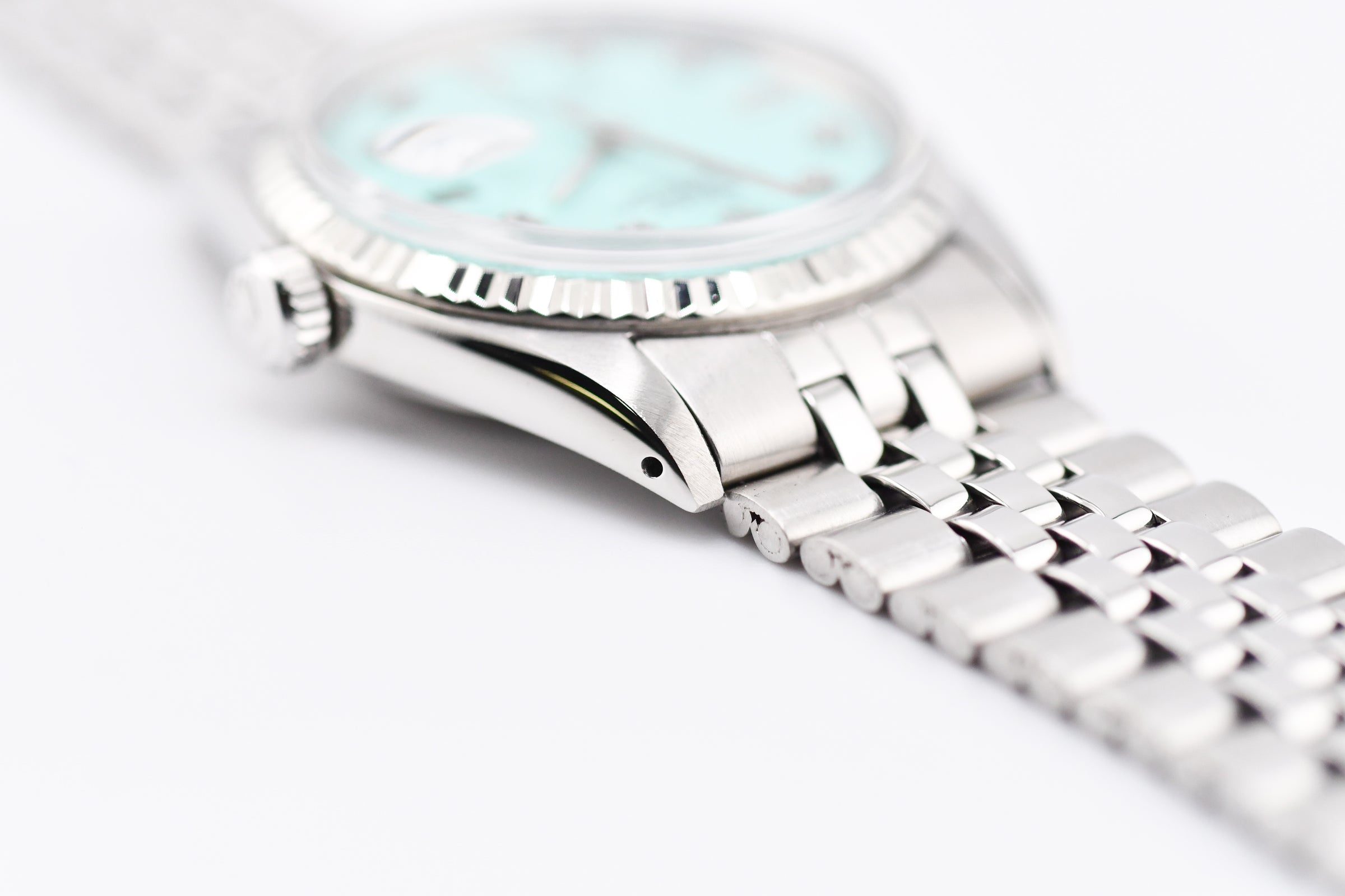 ROLEX 1601 DATEJUST 文字盤 ティファニーブルー ロレックス Rolex Datejust 36mm Ref 1601 Custom Tiffany Blue Baguette Diamond