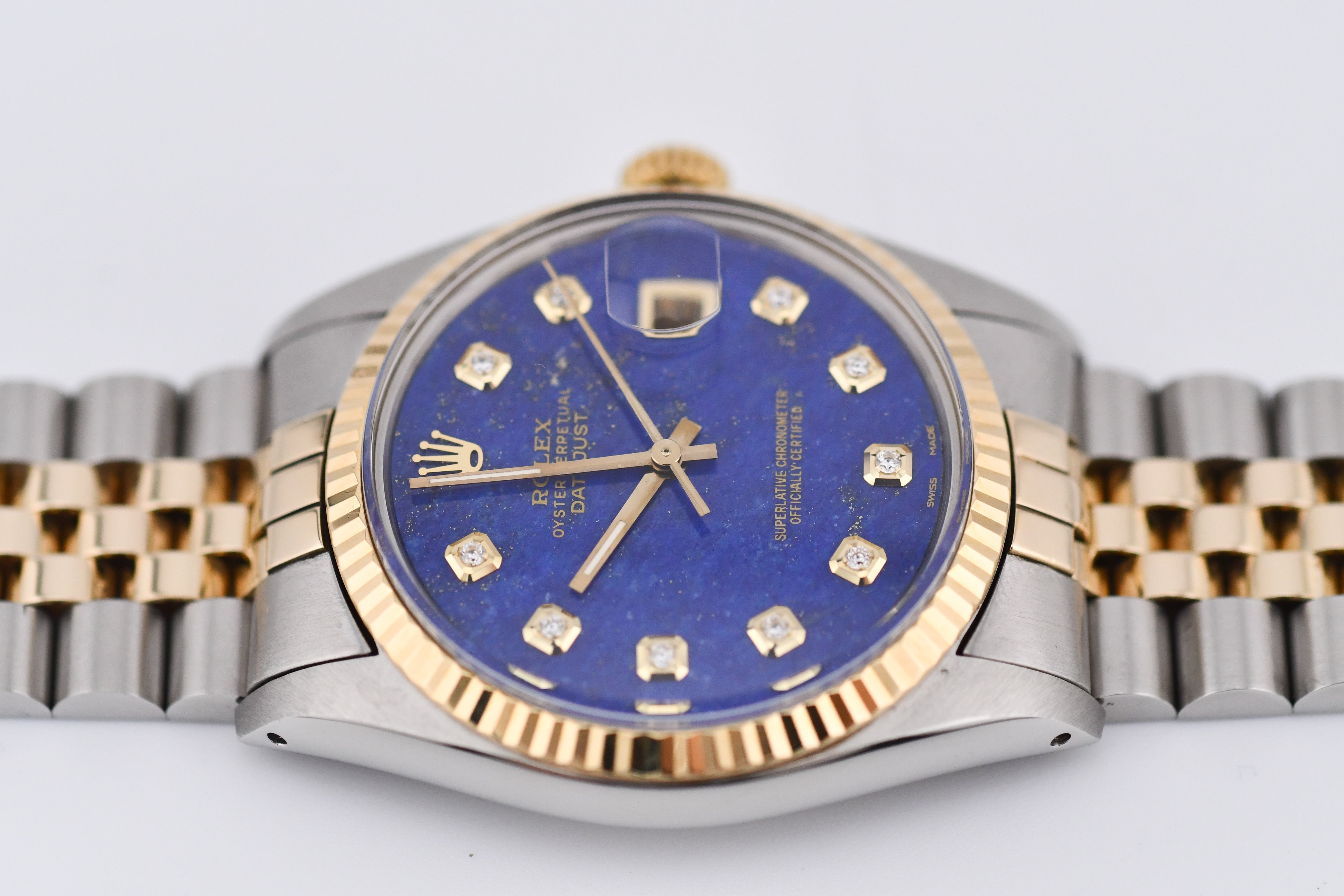 Rolex Datejust 36mm Ref 16013 Custom Blue Lapis Diamond Dial