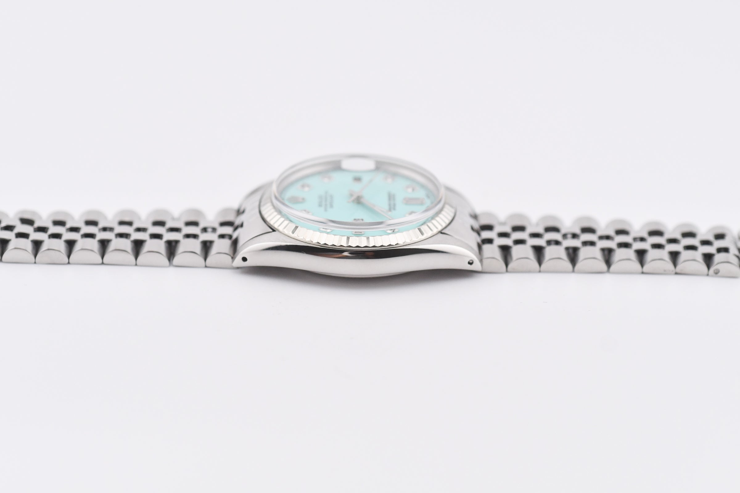 Rolex Datejust 36mm Ref 16014 Custom Tiffany Turquoise Baguette