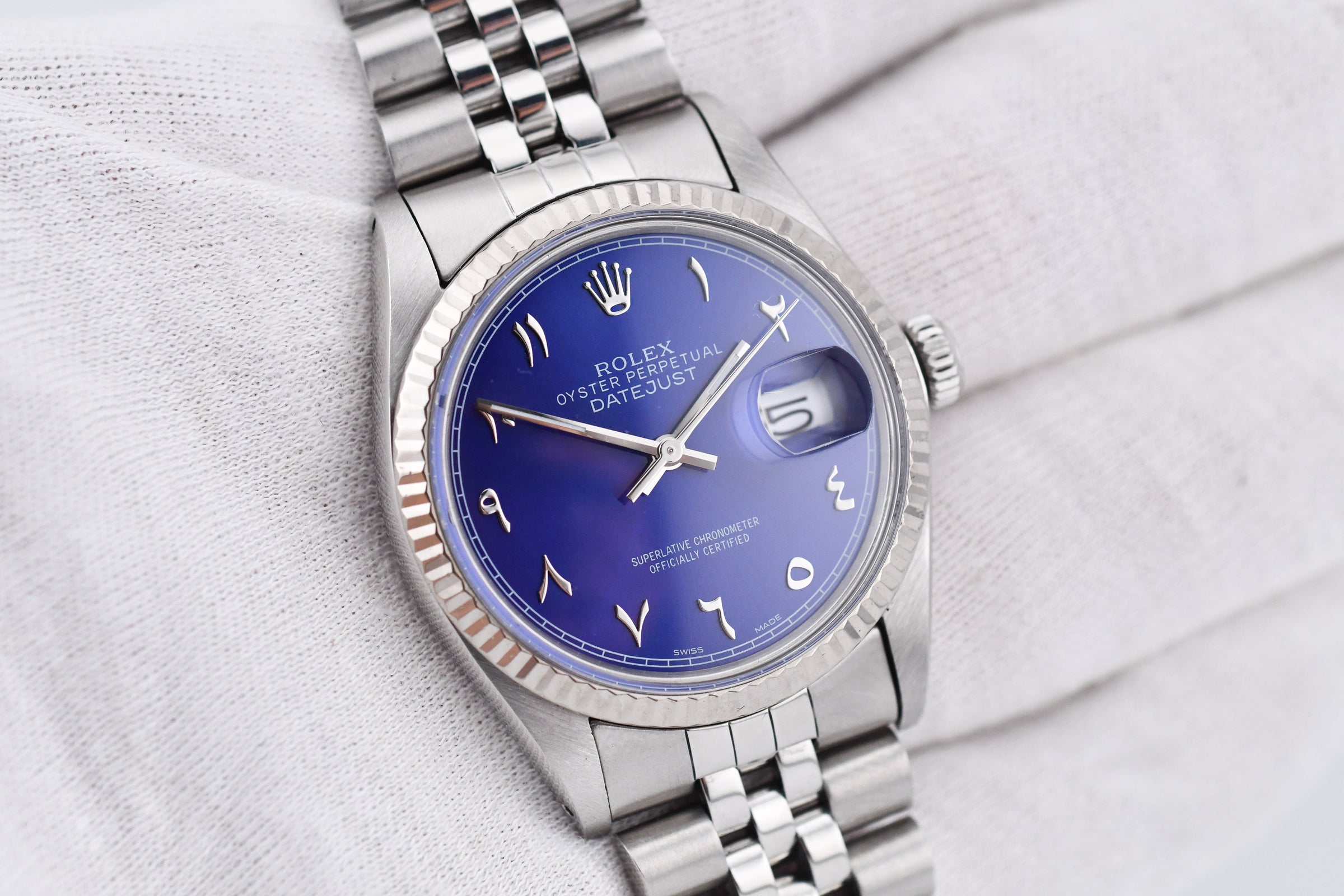 Rolex Datejust 36mm Ref 16014 Custom Blue Arabic Dial