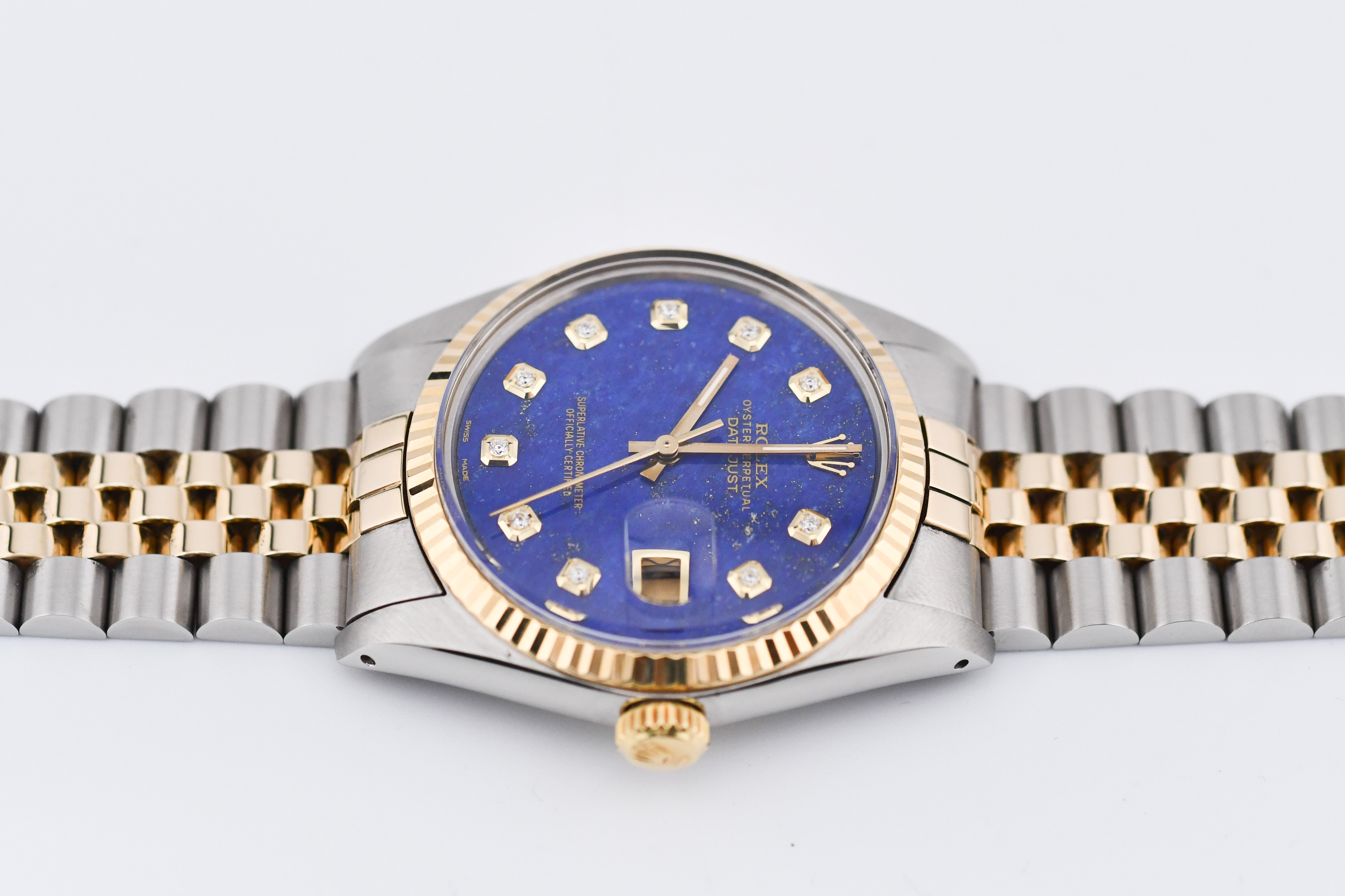 Rolex Datejust 36mm Ref 16013 Custom Blue Lapis Diamond Dial