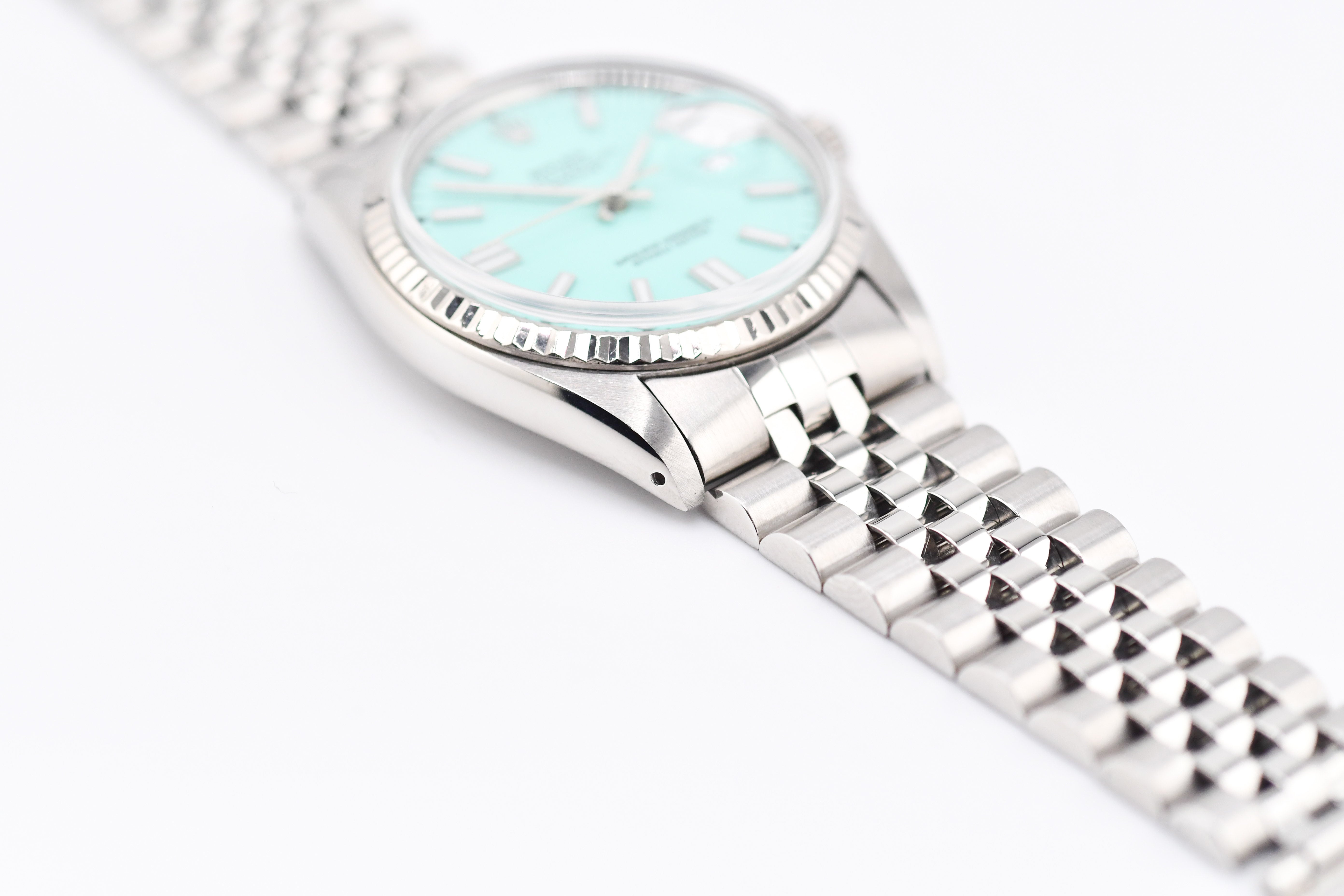 Rolex Datejust 36mm Ref 16014 Custom Tiffany Turquoise Stick Dial
