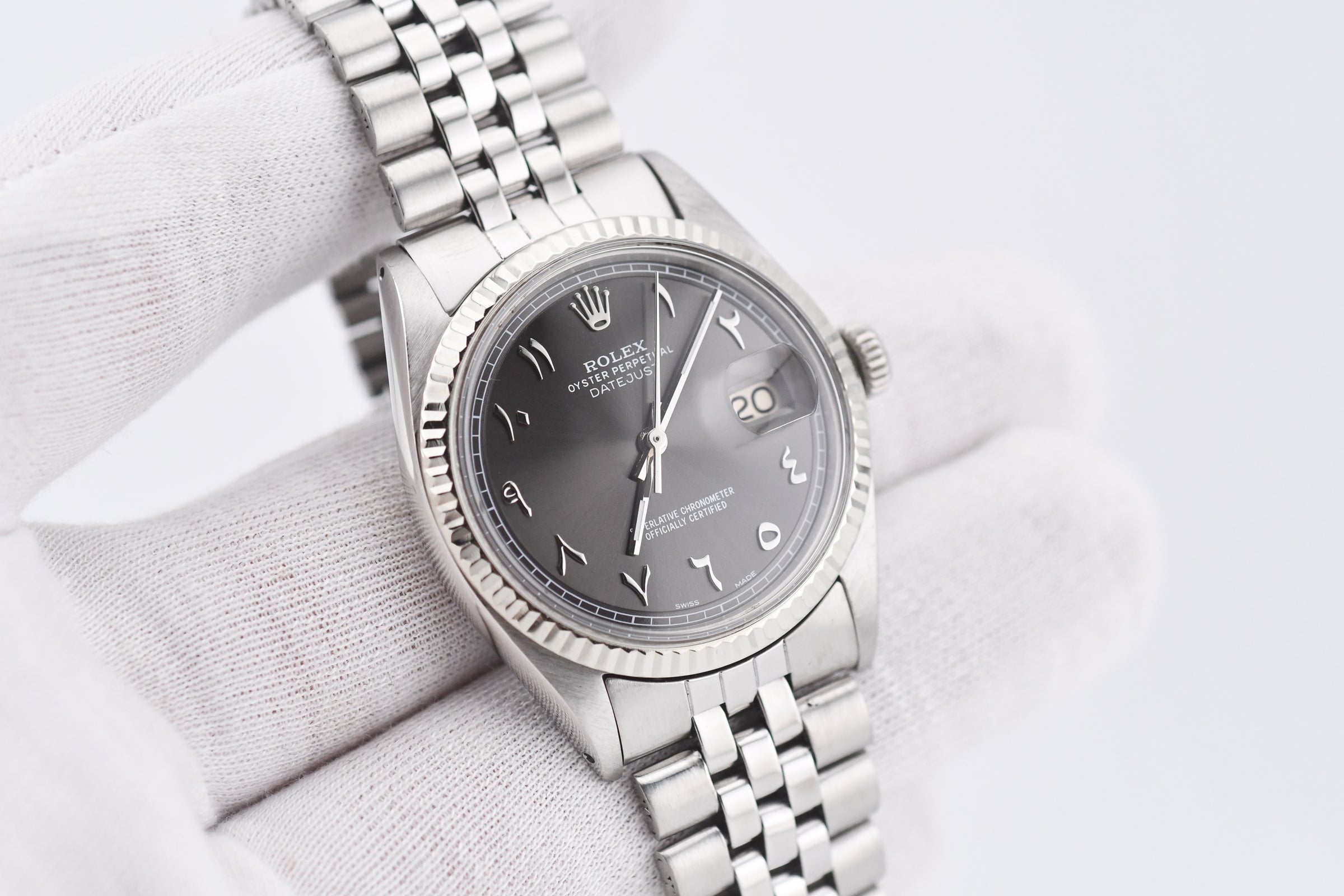 Rolex Datejust 36mm Ref 1601 Custom Grey Arab Index Dial