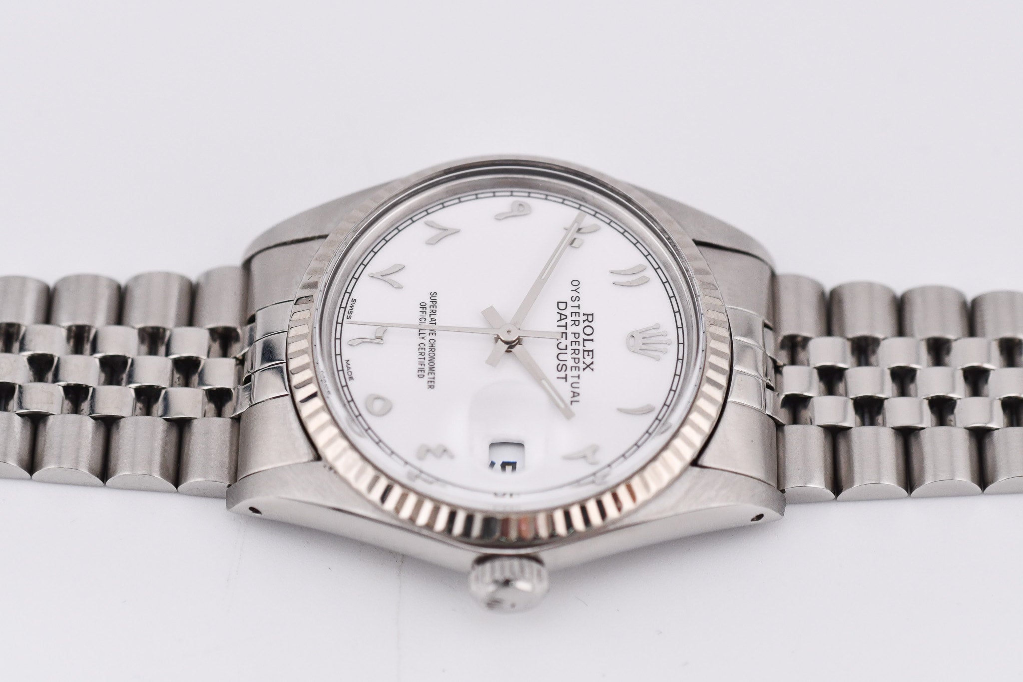 Rolex Datejust 36mm Ref 16014 Custom White Arabic Dial