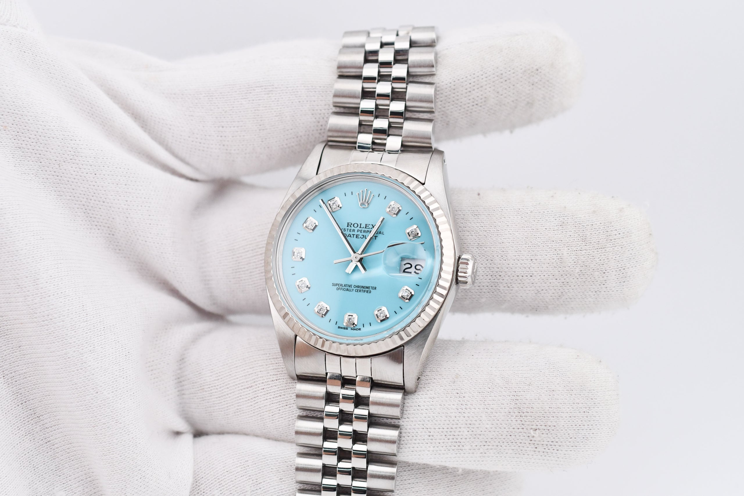 Rolex jubilee ref blue diamond dial 2025