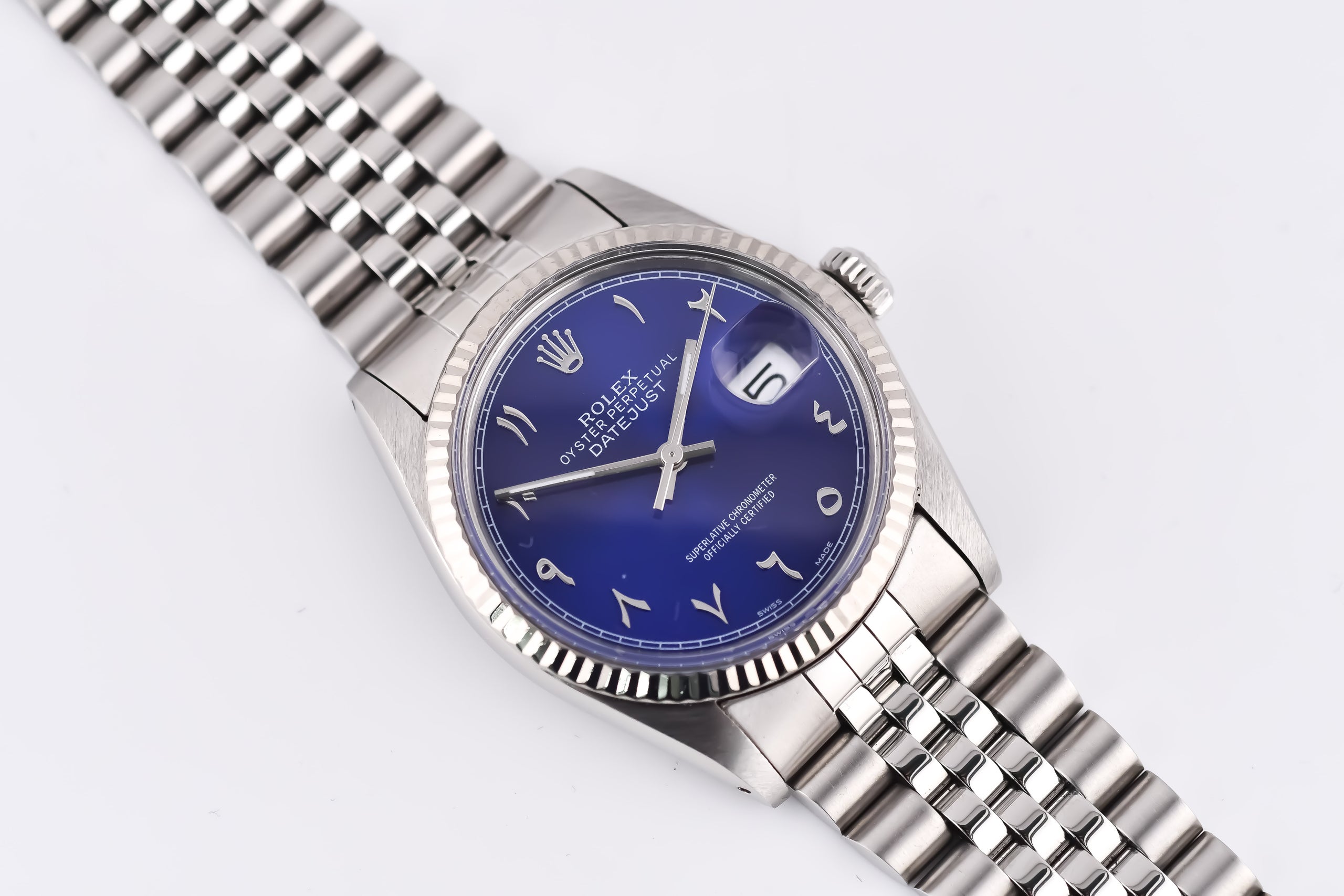 Rolex Datejust 36mm Ref 16014 Custom Blue Arabic Dial